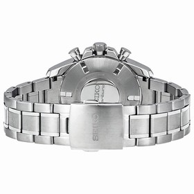 Seiko Sportura Chronograph Black Dial Stainless Steel Men's Watch SNAE63