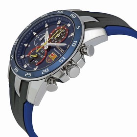 Seiko Sportura FC Barcelona Chronograph Blue Dial Blue Silicone Men's Watch SPC089P2