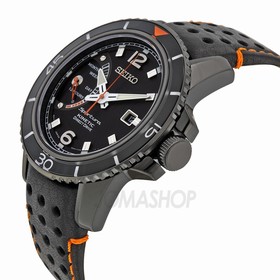 Seiko Sportura Kenetic Black Dial Black Leather Men's Watch SRG021