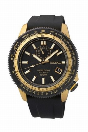 Seiko Superior Limited Automatic Black Dial Black Rubber Men's Watch SSA192