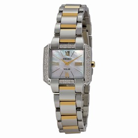 Seiko Tressia Solar Mother of Pearl Dial Diamond Two-tone Ladies Watch SUP239