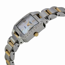Seiko Tressia Solar Mother of Pearl Dial Diamond Two-tone Ladies Watch SUP239
