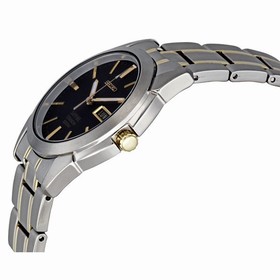 Seiko Two-tone Titanium Black Dial Men's Watch SGG735