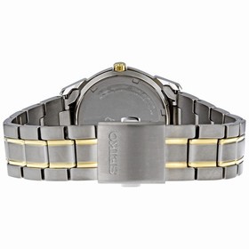 Seiko Two-tone Titanium Black Dial Men's Watch SGG735