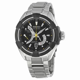 Seiko Velatura Kinetic Black Dial Stainless Steel Men's Watch SRH015
