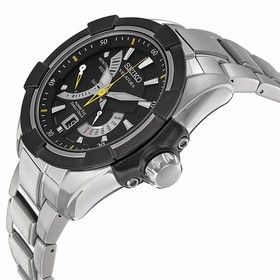 Seiko Velatura Kinetic Black Dial Stainless Steel Men's Watch SRH015