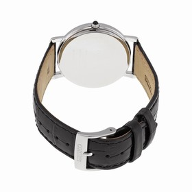 Seiko White Dial Black Leather Ladies Watch SKK647