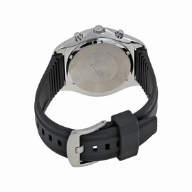 Seiko White Dial Chronograph Stainless Steel Black Rubber Men's Watch SNN259