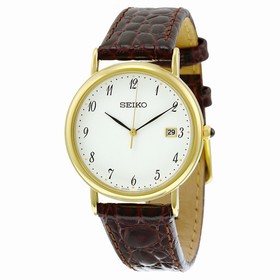 Seiko White Dial Gold-tone Men's Watch SKK700