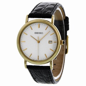 Seiko White Dial Gold Tone Stainless Steel Men's Watch SKK694