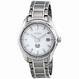 Seiko White Dial Grey Titanium Men's Watch SNE139