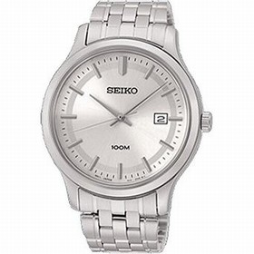 Seiko White Dial Stainless Steel Quartz Men's Watch SUR141