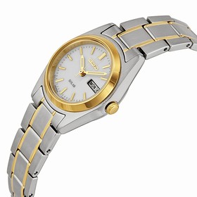 Seiko White Dial Two-tone Ladies Watch SUT108