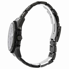 Seiko World Timer Chronograph Black Dial Black PVD Stainless Steel Men's Watch SPL045