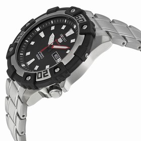 Seikp Series 5 Automatic Black Dial Stainless Steel Men's Watch SRP471