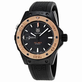 Tag Heuer Aquaracer Automatic Black Dial Rose Gold Bezel Black Titanium Men's Watch WAJ2182.FT6015