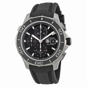 Tag Heuer Aquaracer Black Dial Chronograph Black Rubber Men's Watch CAK2110FT8019