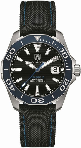 Tag Heuer Aquaracer Black Dial Textile Strap Automatic Men's Watch WAY211B.FC6363