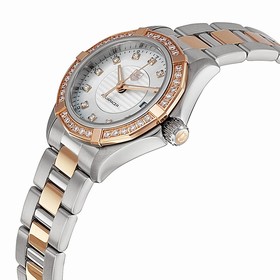 Tag Heuer Aquaracer Mother of Pearl Dial Steel and 18kt Rose Gold Ladies Watch WAP1452.BD0837