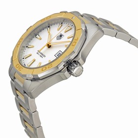 Tag Heuer Aquaracer Silver Dial Stainless Steel with 18kt Yellow Gold Men's Watch WAY1151.BD0912