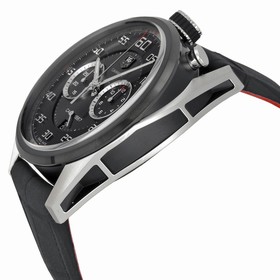 Tag Heuer Carrera Automatic Chronograph Black Dial Black Leather Men's Watch CAR2C12FC6327