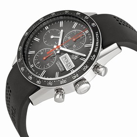 Tag Heuer Carrera Automatic Chronograph Black Dial Black Rubber Men's Watch CV201AHFT6014