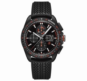 Tag Heuer Carrera Calibre 16 Black Dial Black Rubber Men's Watch CBB2080.FT6042