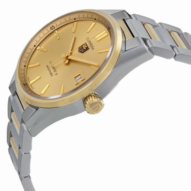 Tag Heuer Carrera Calibre 5 Gold Dial Stainless Steel Yellow Gold Men's Watch WAR215ABD0783