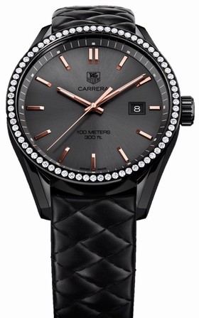 Tag Heuer Carrera Cara Delevingne Black Dial Ladies Quartz Watch WAR101B.FC6367