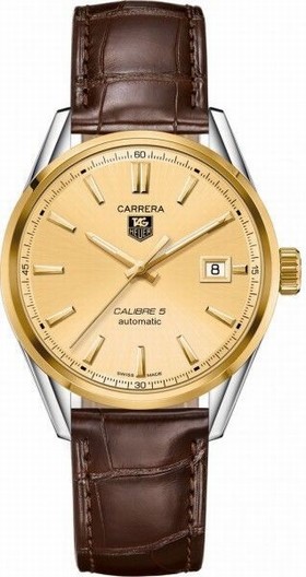 Tag Heuer Carrera Champange Dial 18K Gold Automatic Men's Watch WAR215A.FC6181