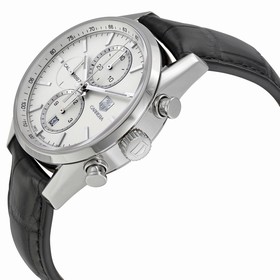 Tag Heuer Carrera Chronograph Silver Dial Automatic Leather Men's Watch CAR2111.FC6266