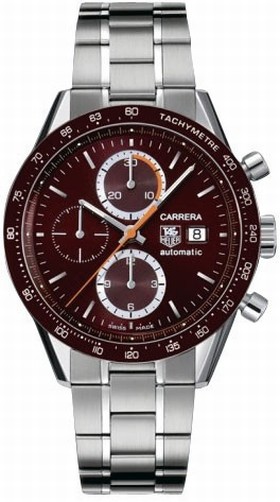 Tag Heuer Carrera Chronograph Steel Brown Men's Watch CV2013.BA0786