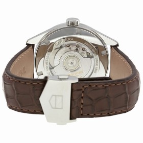 Tag Heuer Carrera Dual Time Silver Dial Brown Leather Men's Watch WAR2011FC6291