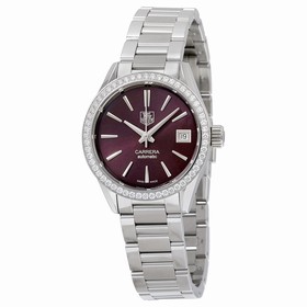 Tag Heuer Carrera Maroon Dial Stainless Steel Ladies Watch WAR2418BA0776