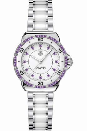 Tag Heuer Formula 1 White Dial Amethysts Ladies Watch WAH1318.BA0868
