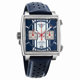 Tag Heuer Monaco Automatic Chronograph Blue and White Dial Men's Watch CAW211DFC6300
