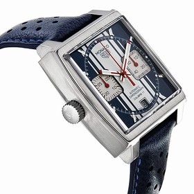 Tag Heuer Monaco Automatic Chronograph Blue and White Dial Men's Watch CAW211DFC6300