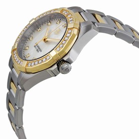 Tag Heuer Aquaracer Mother of Pearl Stainless Steel and 18kt Yellow Gold Ladies Watch WAY1353BD0917