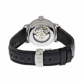 Tissot Bridgeport Automatic Silver Dial Black Leather Ladies Watch T0970071603300
