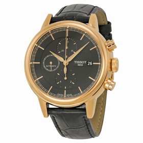 Tissot Carson Automatic Chronograph Black Dial Black Leather Men's Watch T0854273606100