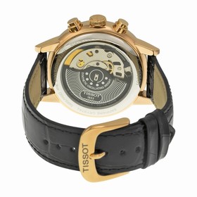 Tissot Carson Automatic Chronograph Black Dial Black Leather Men's Watch T0854273606100