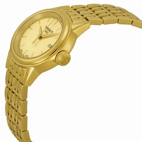 Tissot Carson Champagne Dial Yellow Gold PVD Ladies Watch T0852103302100