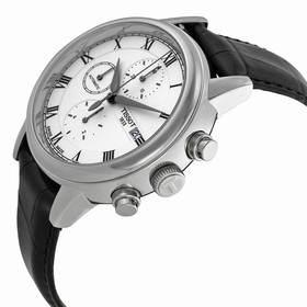 Tissot Carson Chronograph White Dial Black Leather Men's Watch T0854271601300