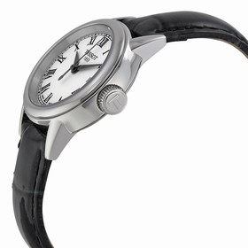 Tissot Carson White Dial Black Leather Ladies Watch T0852101601300