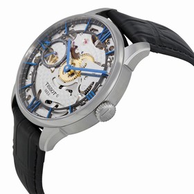Tissot Chemin Des Tourelles Squelette Skeleton Dial Black Leather Men's Watch T0994051641800