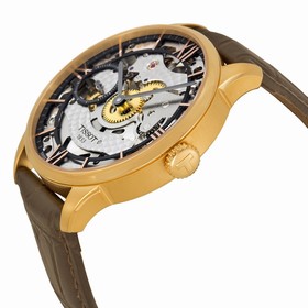 Tissot Chemin Des Tourelles Squelette Skeleton Dial Brown Leather Men's Watch T0994053641800