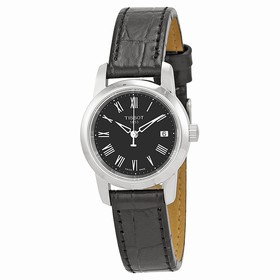 Tissot Classic Dream Black Dial Black Leather Ladies Watch T0332101605300