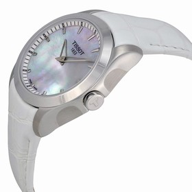 Tissot Couturier Grande Mother of Pearl Dial White Leather Ladies Watch T0352461611100