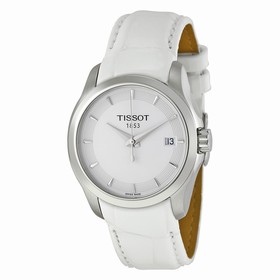 Tissot Couturier White Dial White Leather Strap Ladies Watch T0352101601100