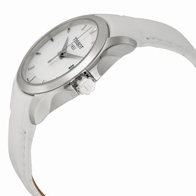 Tissot Couturier White Dial White Leather Strap Ladies Watch T0352101601100